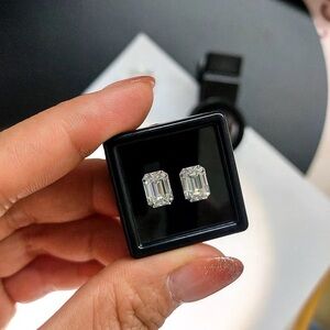 🔥3CT VVS D Emerald Cut Certified Moissanite  Stone